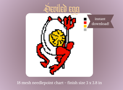 Devilish Egg Needlepoint Canvas Digital Download