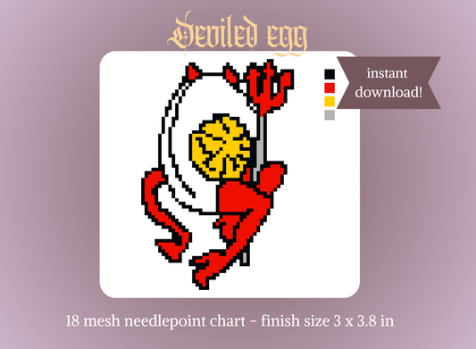 Devilish Egg Needlepoint Canvas Digital Download